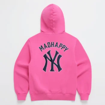 Madhappy Yankees Embroidered Fleece Pink Hoodie